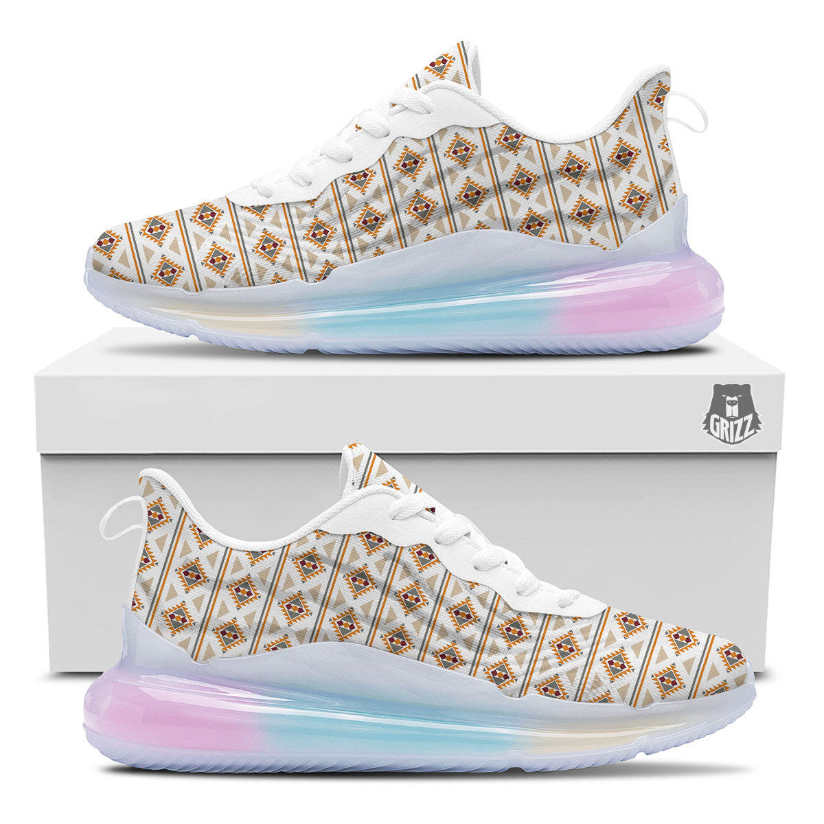 Navajo Ethnic Southwestern Print Pattern Running Sneakers-grizzshop