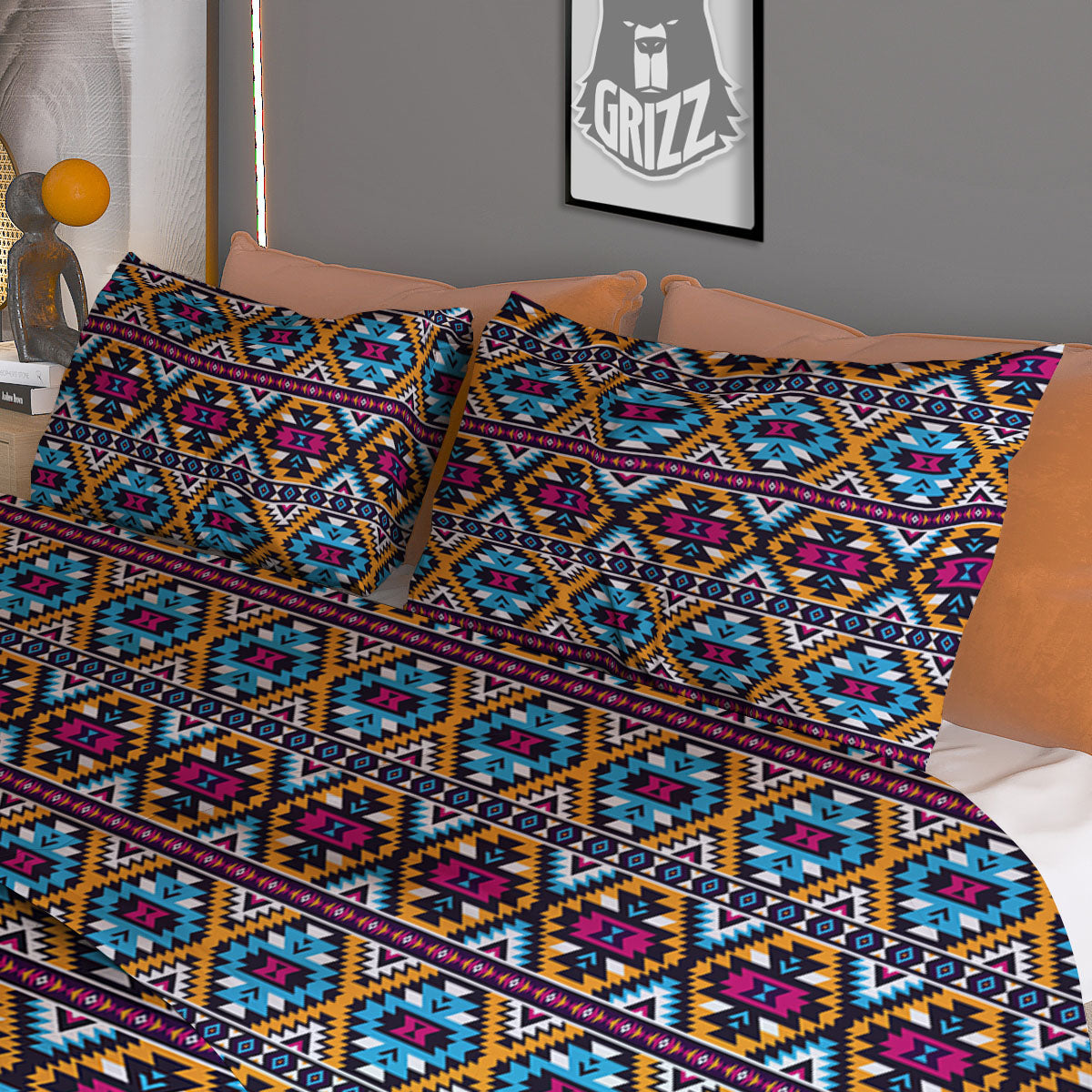 Navajo Geometric Ethnic Print Pattern Duvet Cover Bedding Set