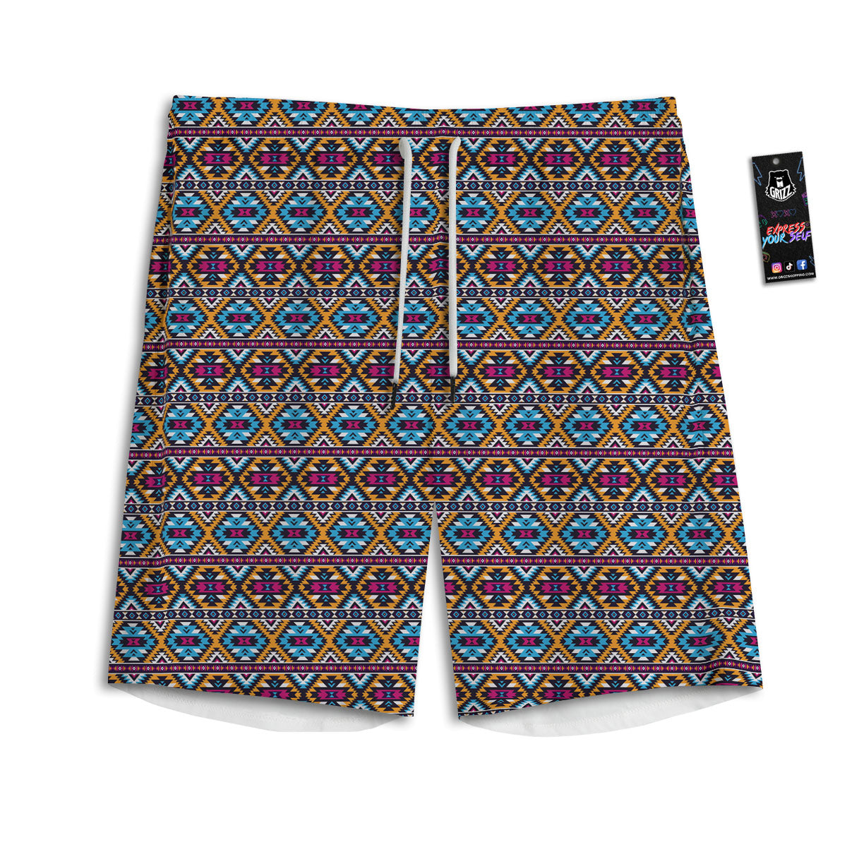 Piano Keyboard Print Men's Athletic Shorts