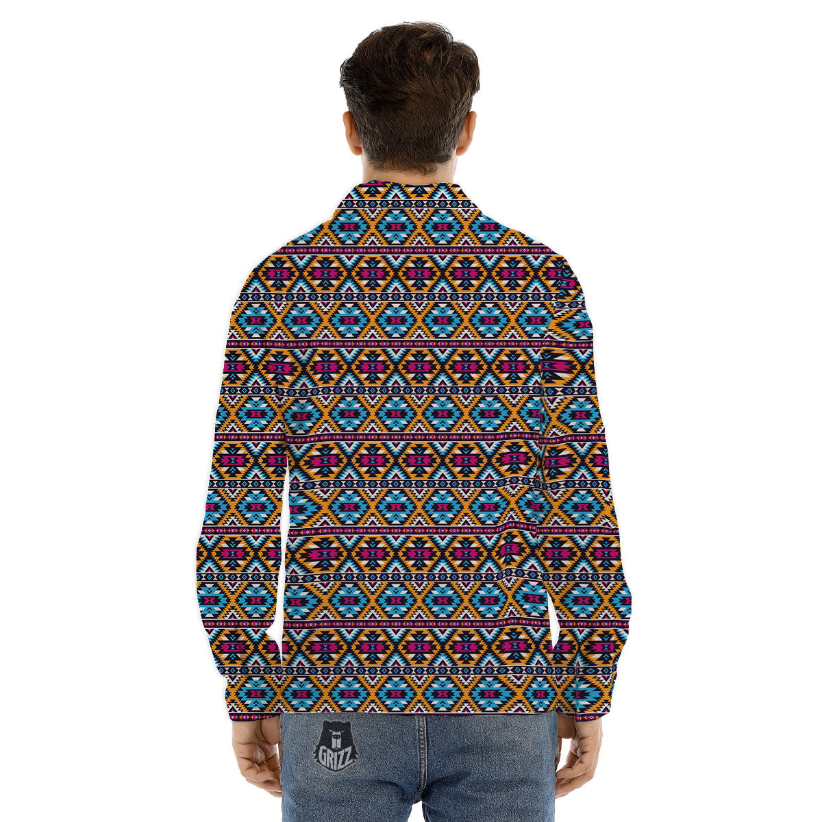 Navajo Geometric Ethnic Print Pattern Men's Dress Shirts-grizzshop