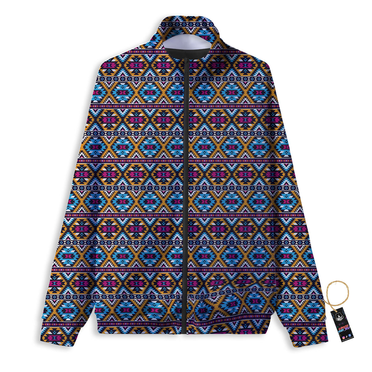 Navajo Geometric Ethnic Print Pattern Track Jacket-grizzshop