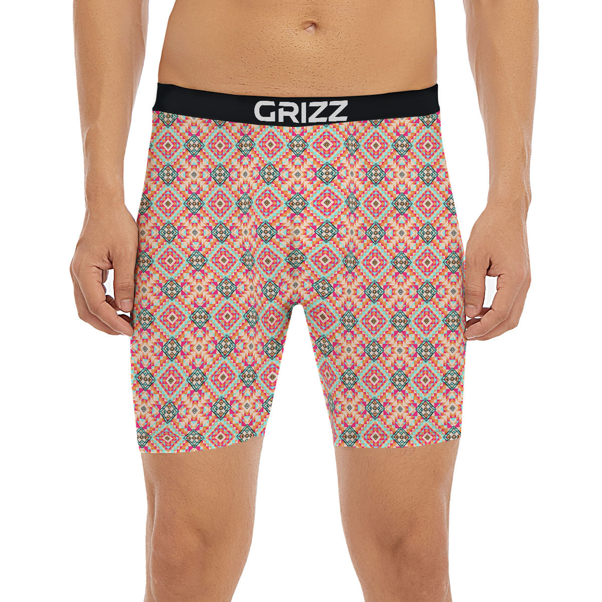 Navajo Geometric Native Print Boxer Briefs-grizzshop