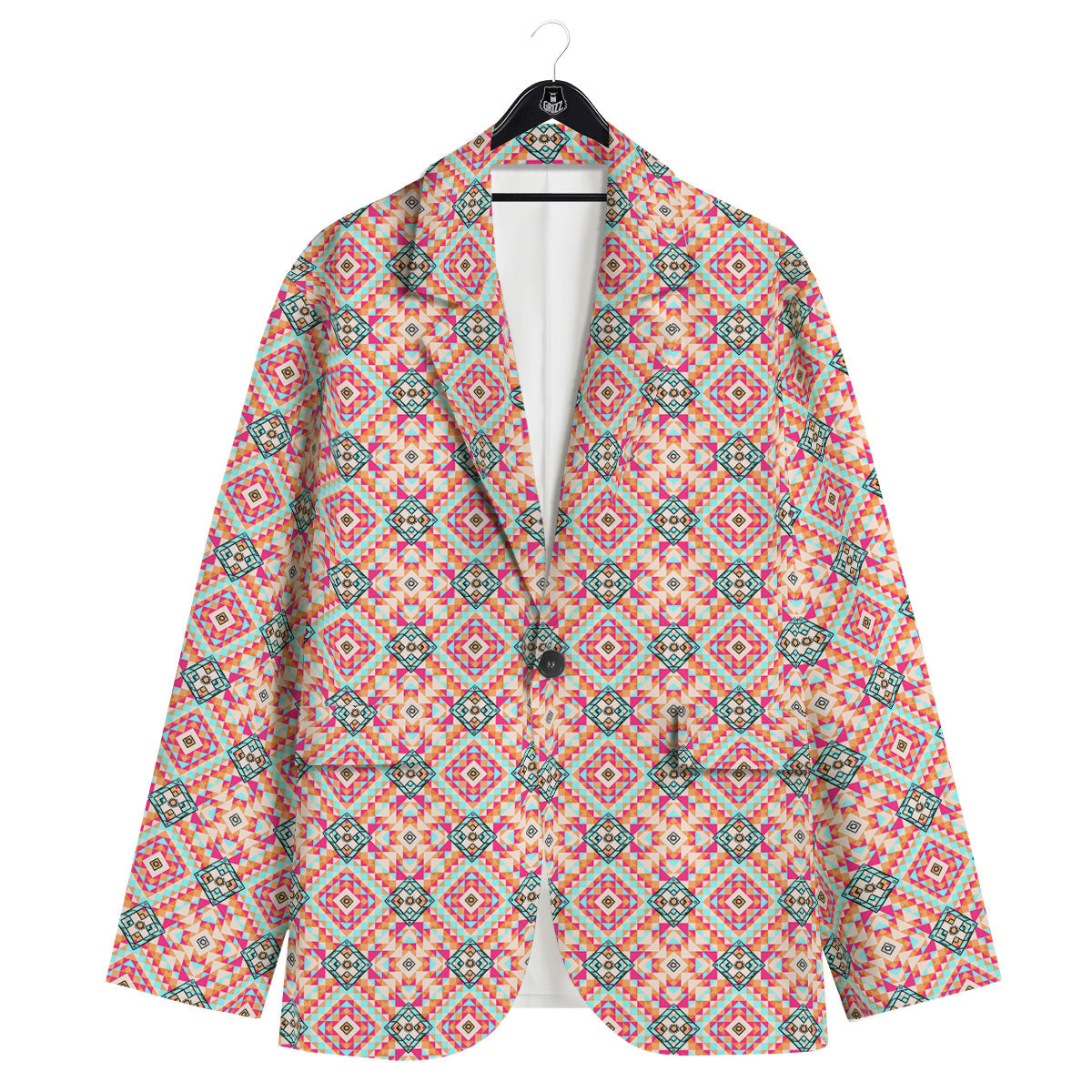 Navajo Geometric Native Print Men's Sport Coat-grizzshop
