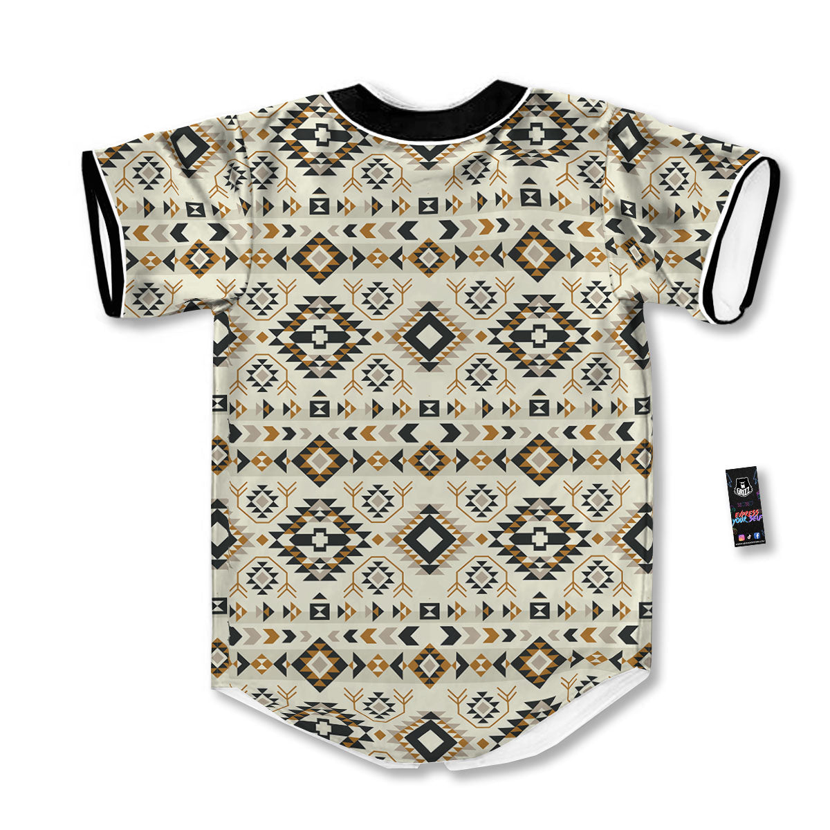 Navajo Geometric Style Print Pattern Baseball Jersey-grizzshop