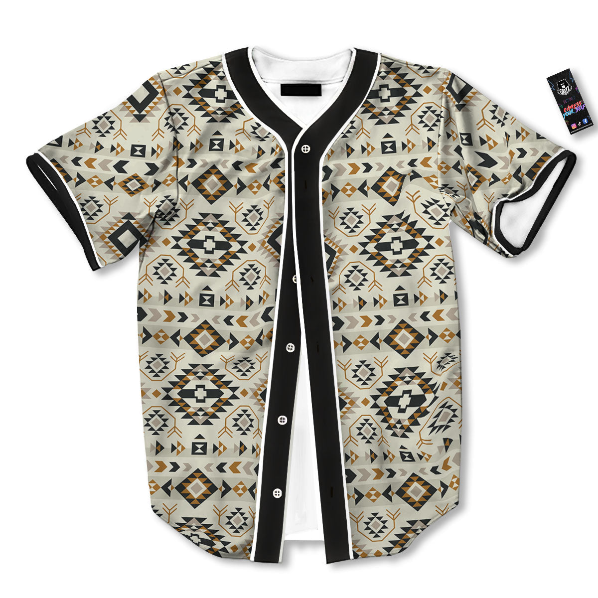 Navajo Geometric Style Print Pattern Baseball Jersey-grizzshop