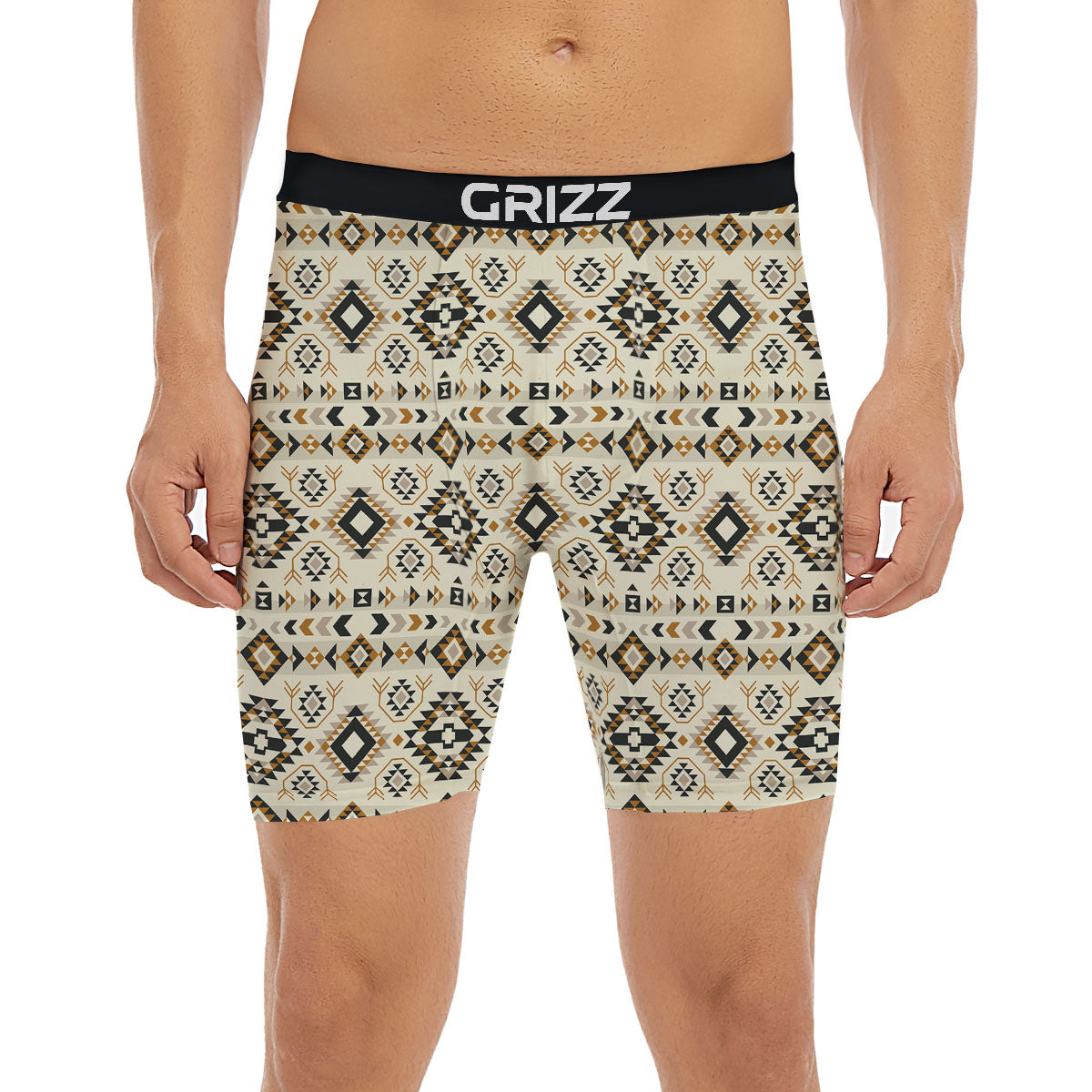Navajo Geometric Style Print Pattern Boxer Briefs-grizzshop