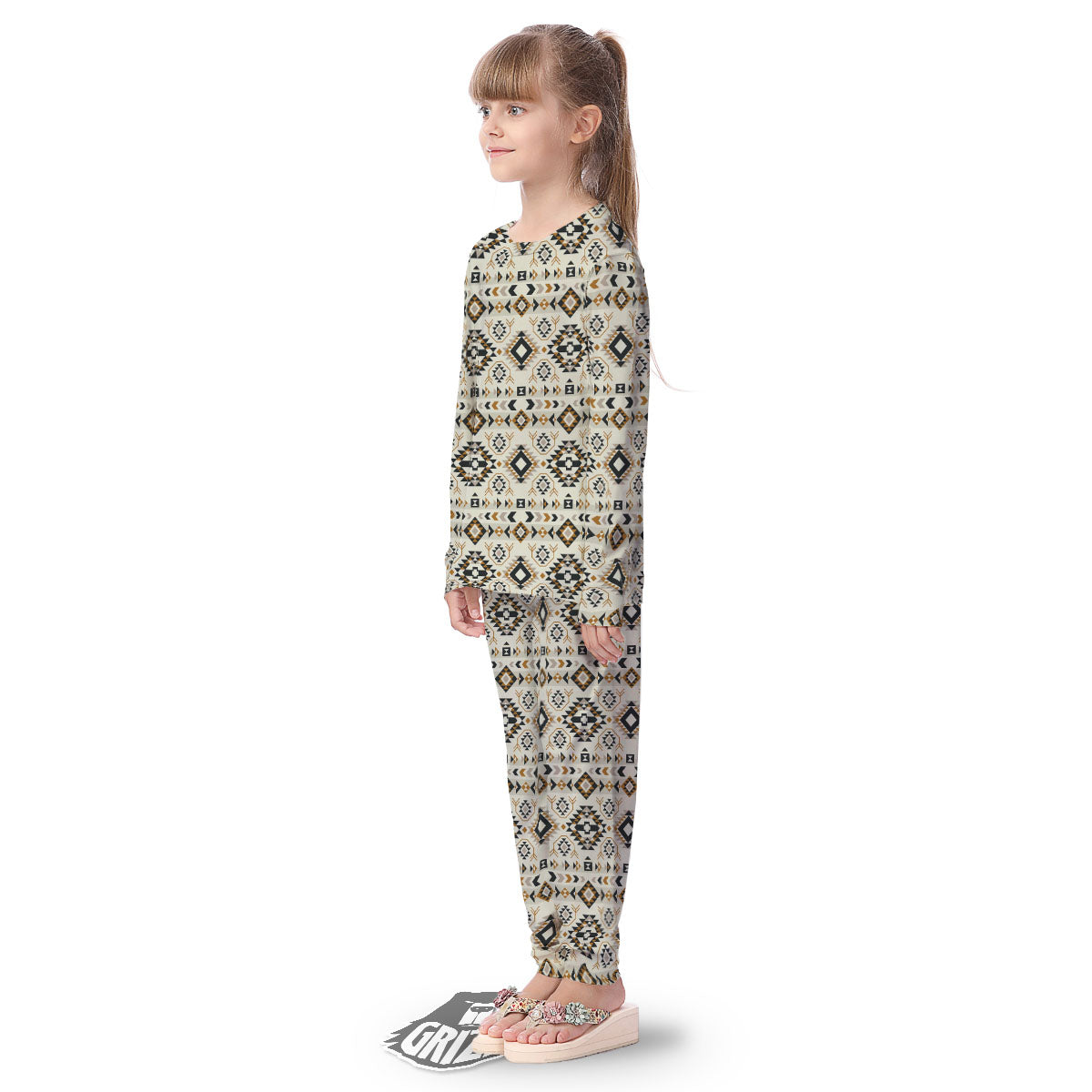 Navajo Geometric Style Print Pattern Kid's Pajamas-grizzshop
