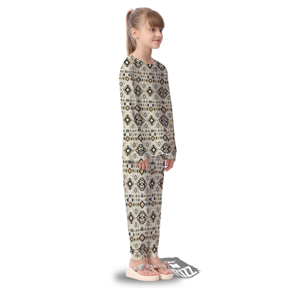 Navajo Geometric Style Print Pattern Kid's Pajamas-grizzshop