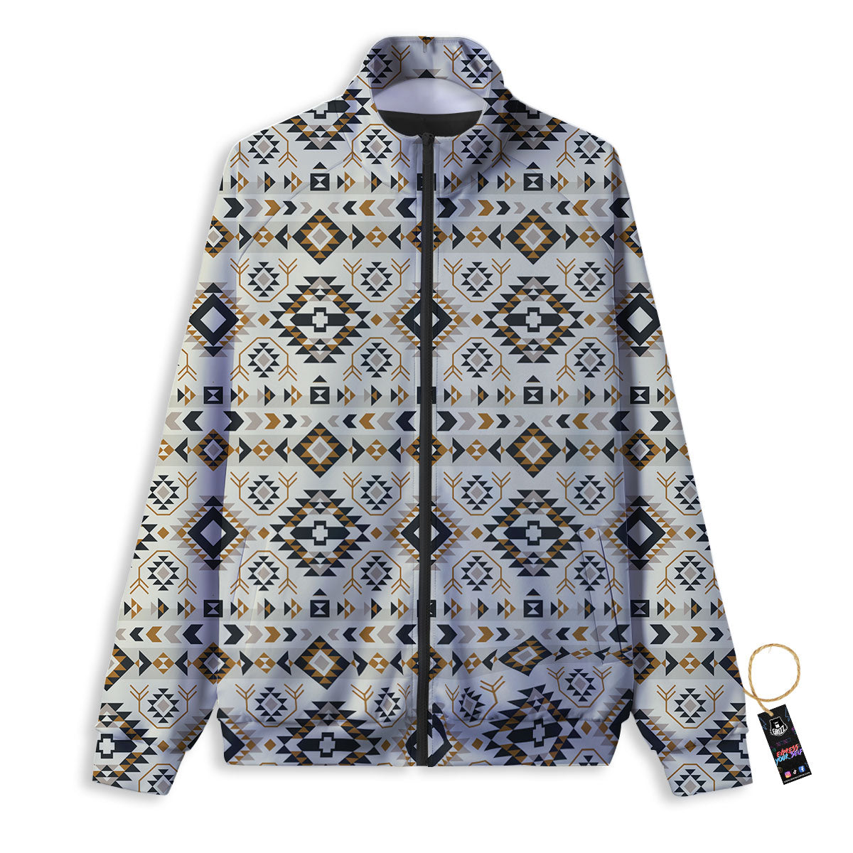Navajo Geometric Style Print Pattern Track Jacket-grizzshop