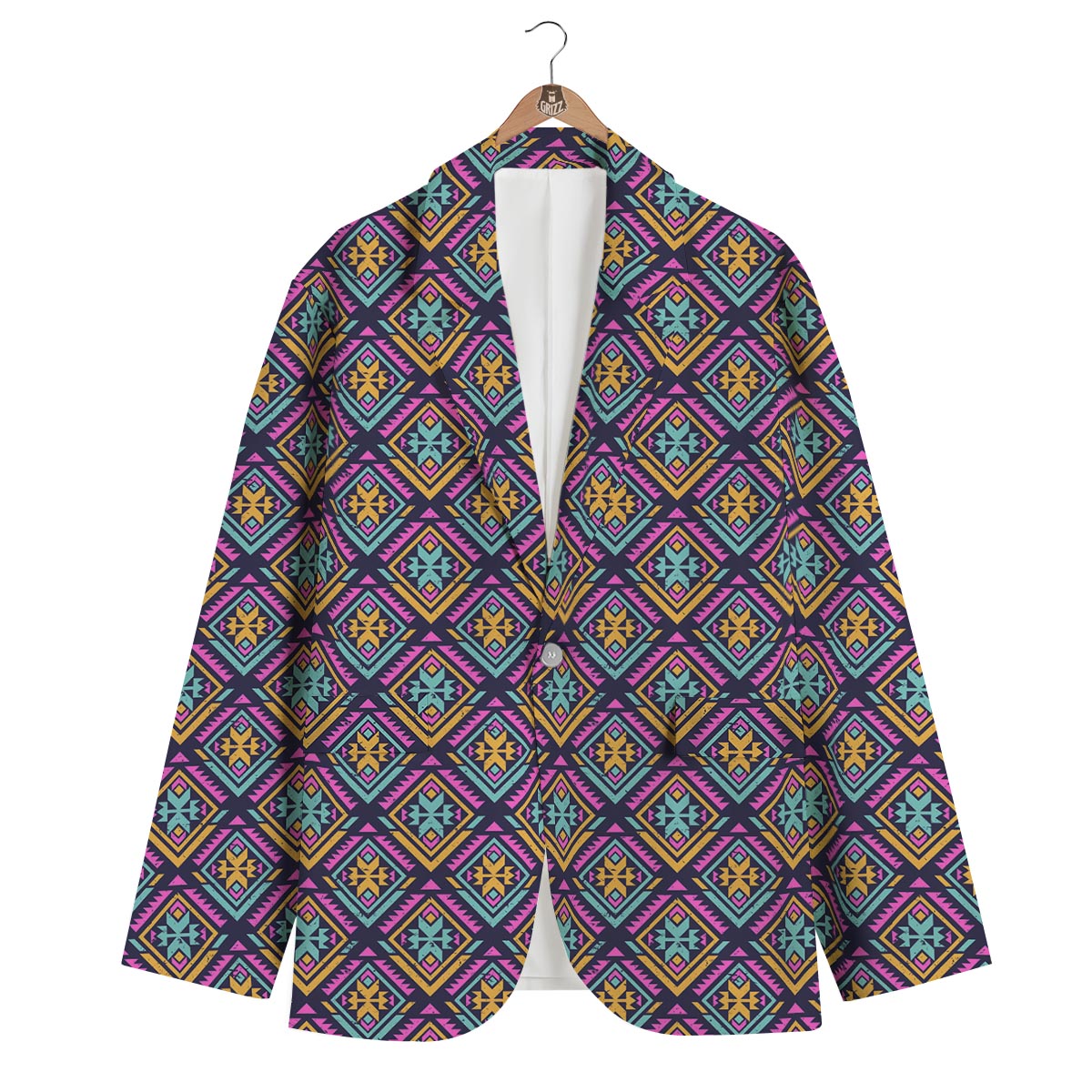 Navajo Indians Aztec Tribal Native American Print Men's Blazer-grizzshop