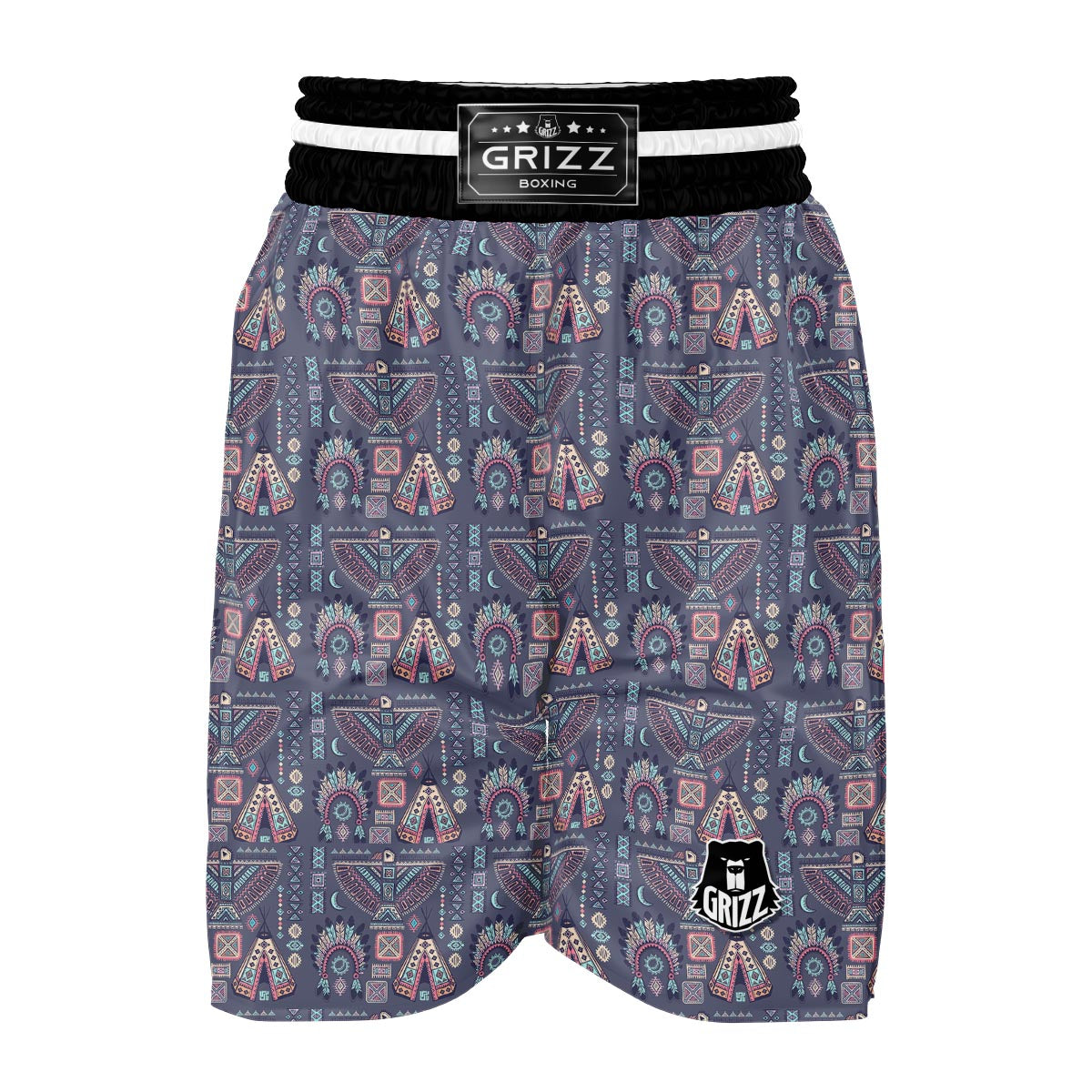 Navajo Native Aztec Indians American Tribal Print Boxing Shorts-grizzshop