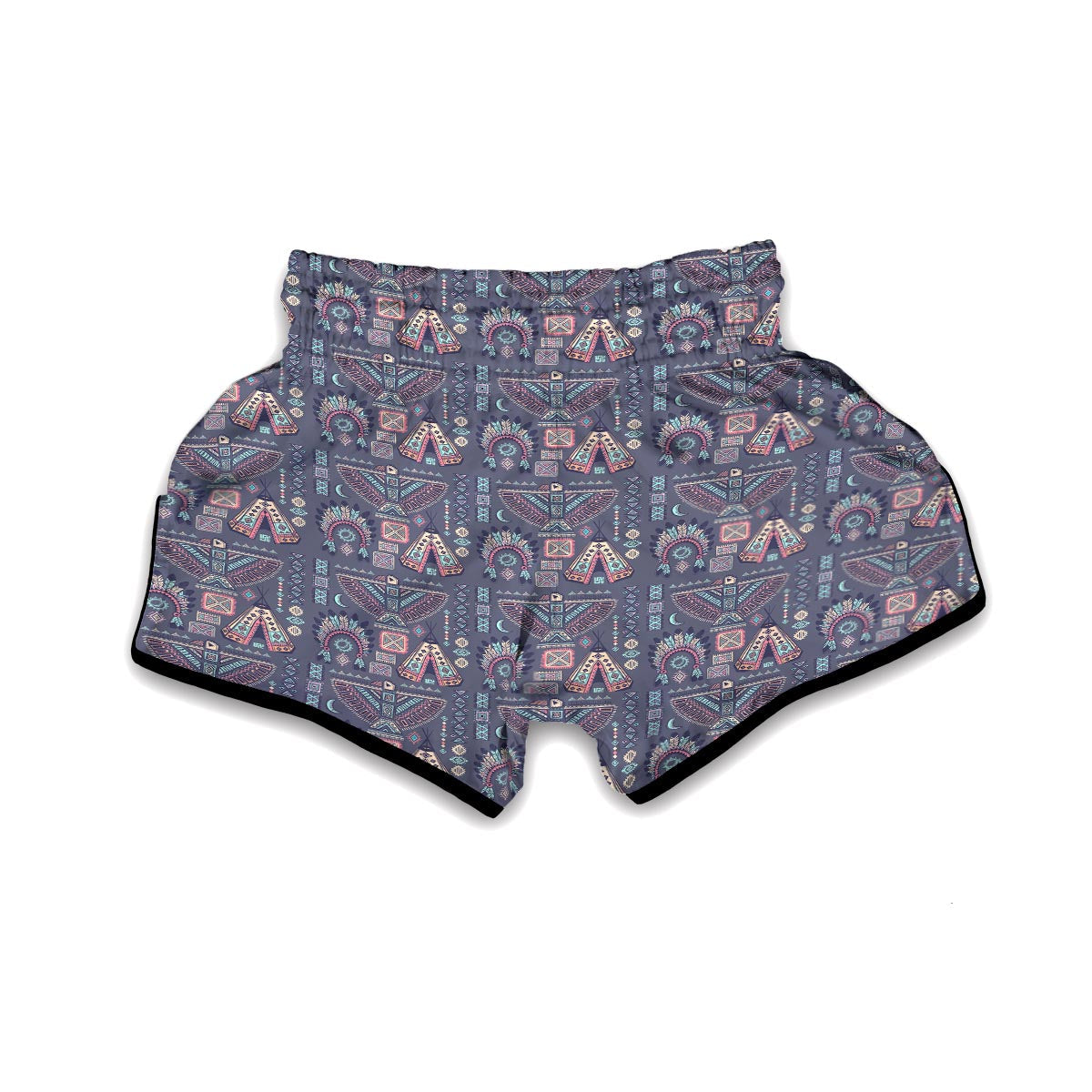 Navajo Native Aztec Indians American Tribal Print Muay Thai Boxing Shorts-grizzshop