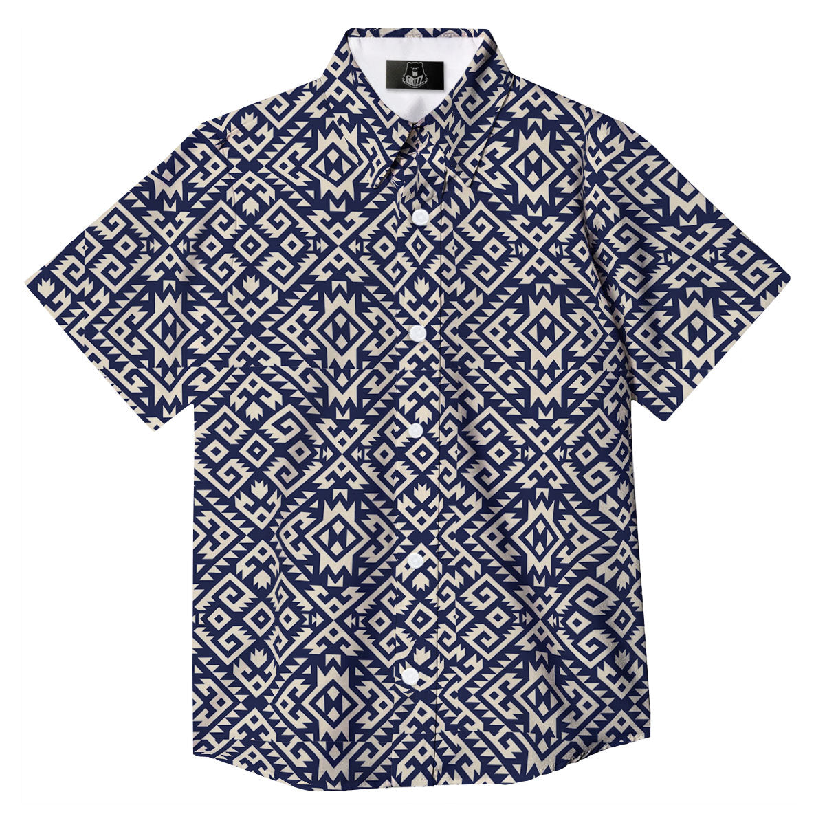 Navajo Native Indian Print Pattern Button Up Shirt-grizzshop