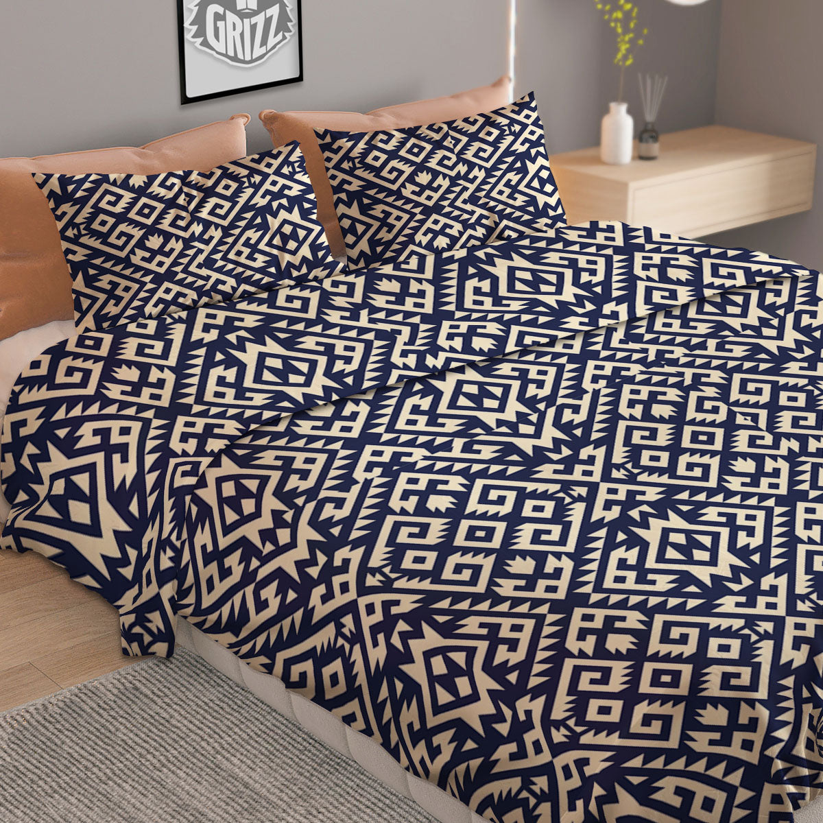 Navajo Native Indian Print Pattern Duvet Cover Bedding Set
