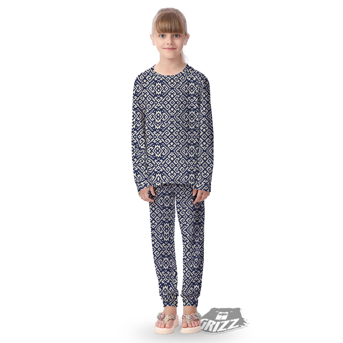 Navajo Native Indian Print Pattern Kid's Pajamas-grizzshop