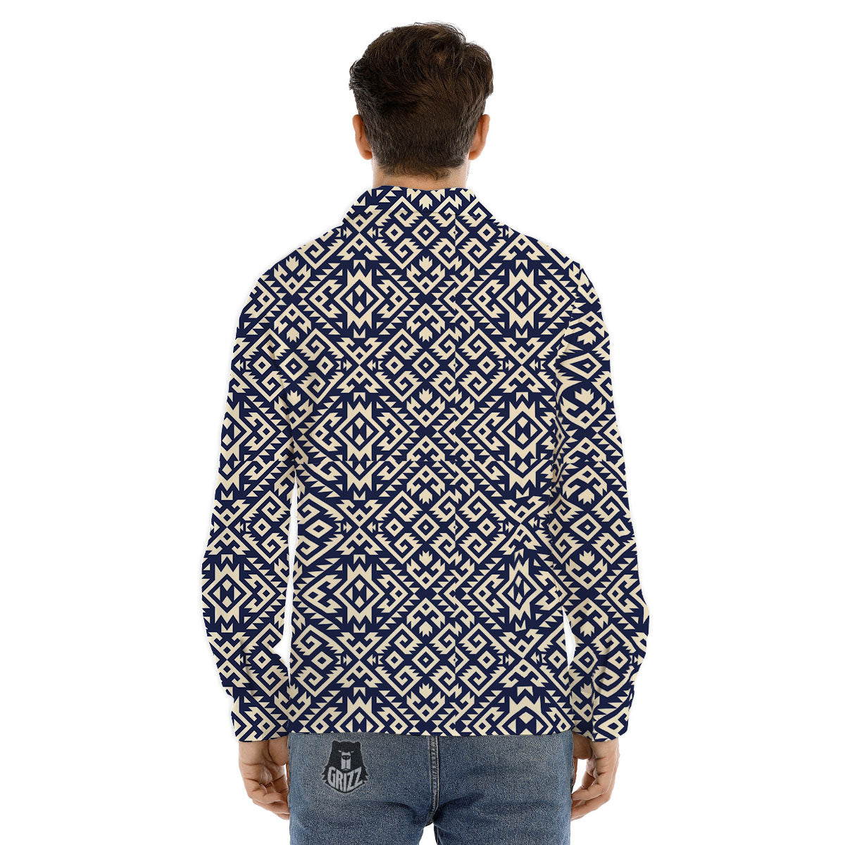 Navajo Native Indian Print Pattern Men's Dress Shirts-grizzshop