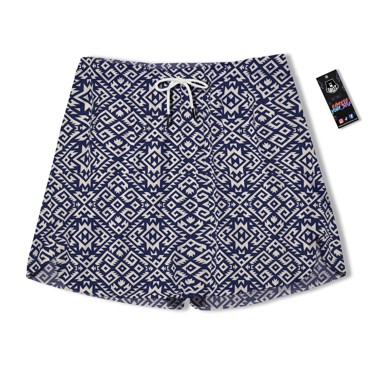 Navajo Native Indian Print Pattern Men's Running Shorts-grizzshop