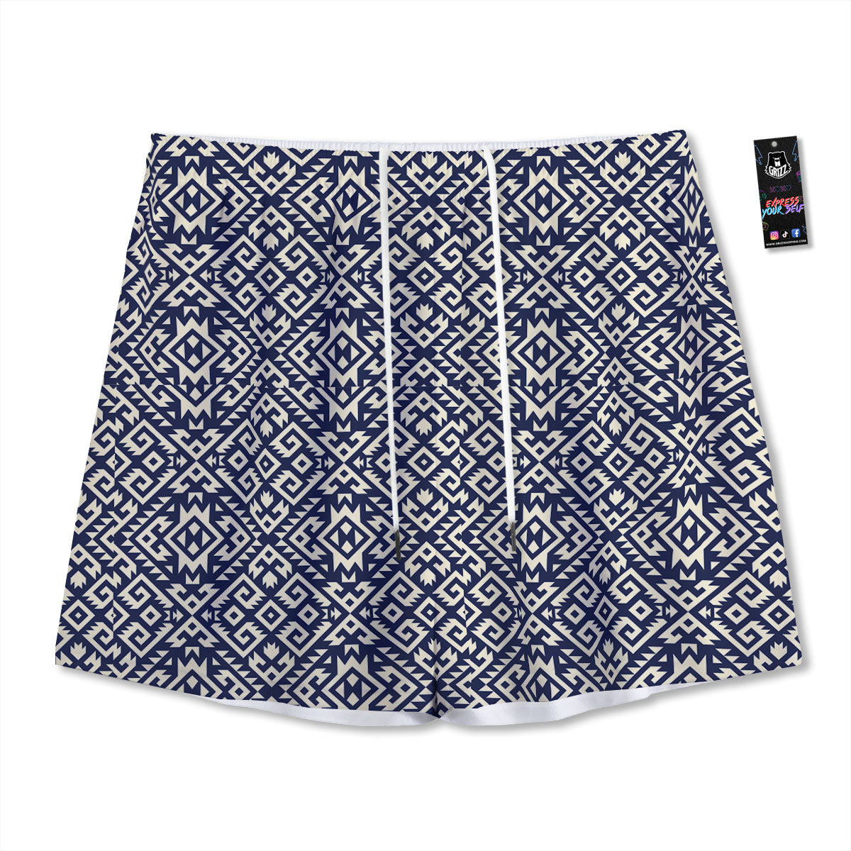 Navajo Native Indian Print Pattern Mesh Shorts