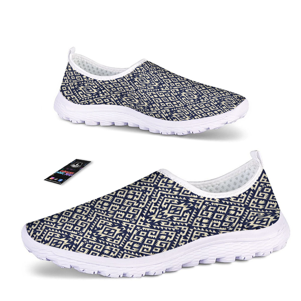 Navajo Native Indian Print Pattern Nurse Shoes-grizzshop