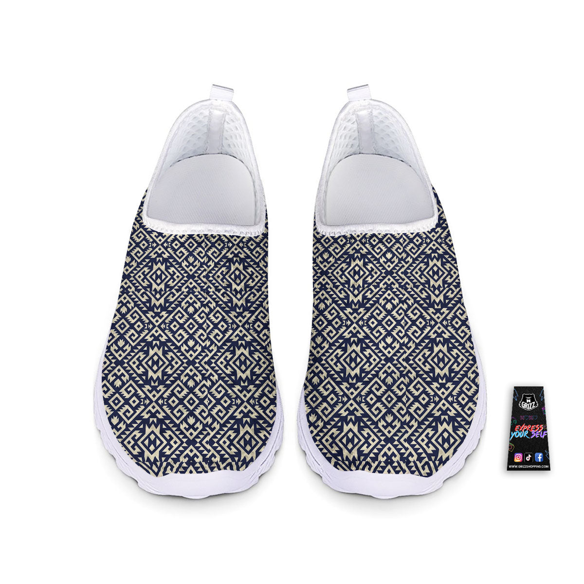 Navajo Native Indian Print Pattern Nurse Shoes-grizzshop