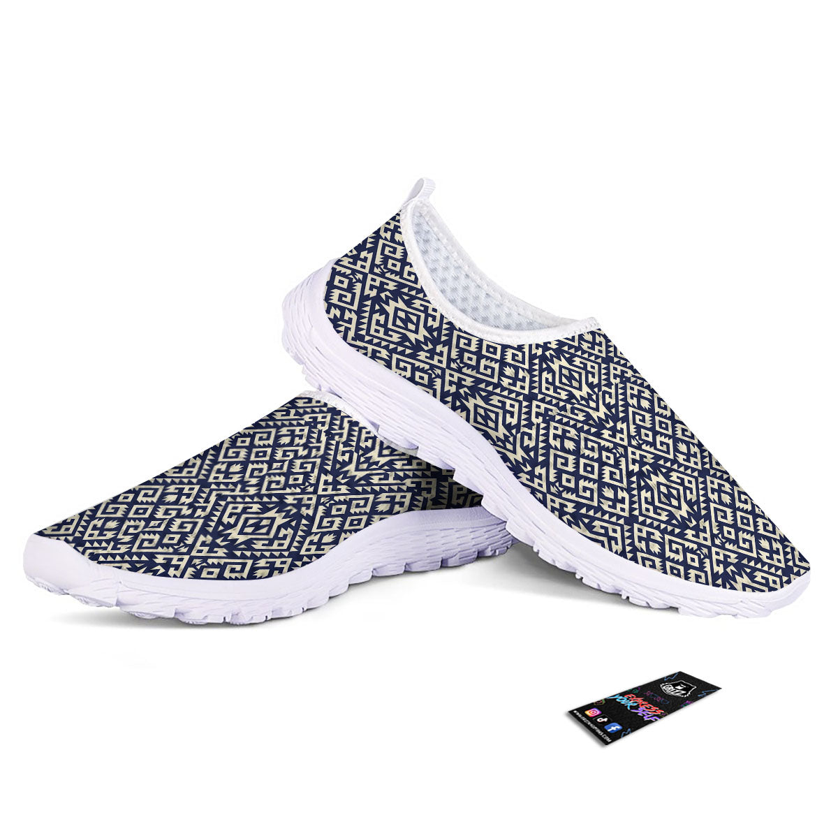 Navajo Native Indian Print Pattern Nurse Shoes-grizzshop