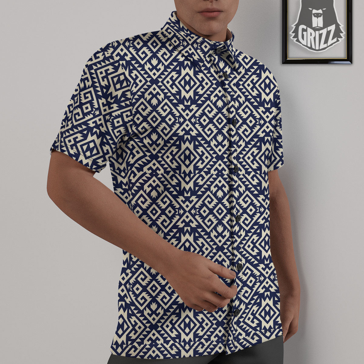 Navajo Native Indian Print Pattern Untucked Shirts-grizzshop