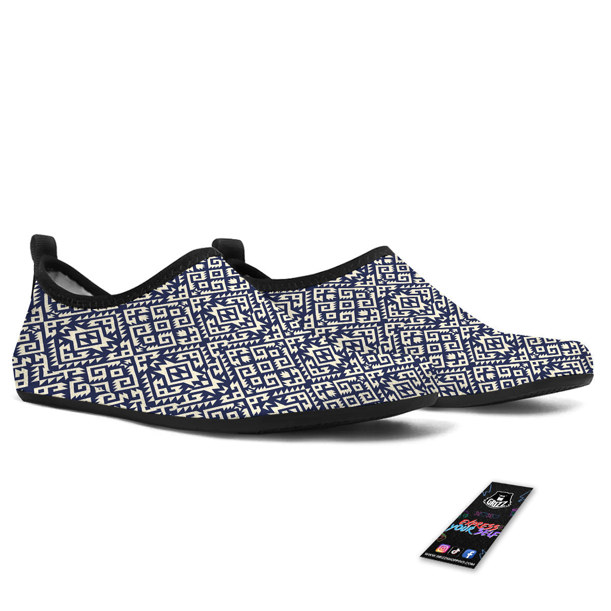 Navajo Native Indian Print Pattern Water Shoes-grizzshop