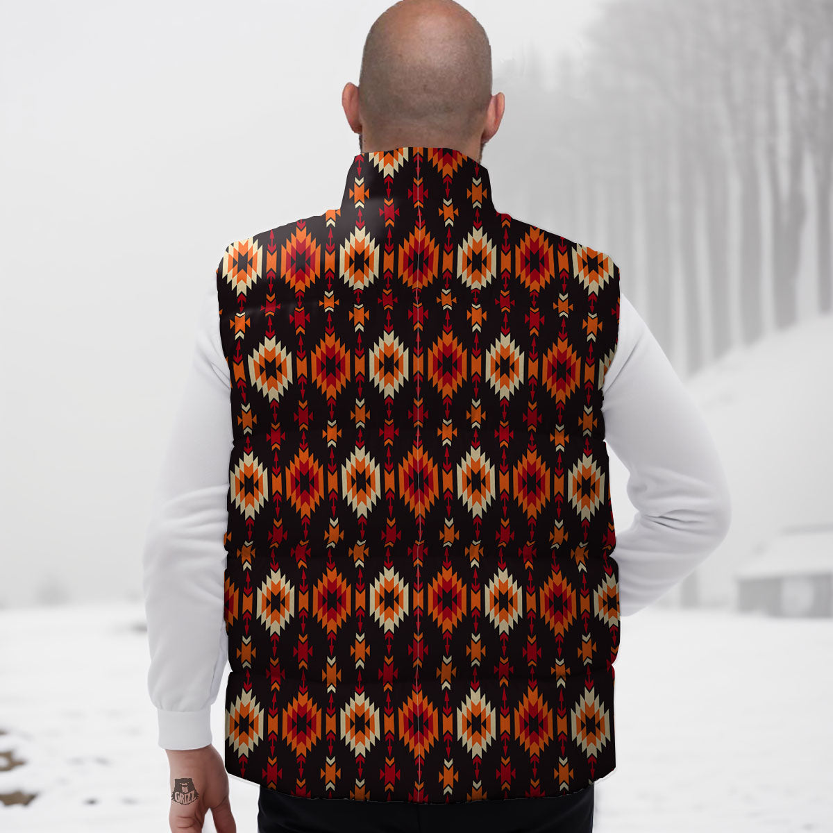 Navajo Native Pattern Down Vest