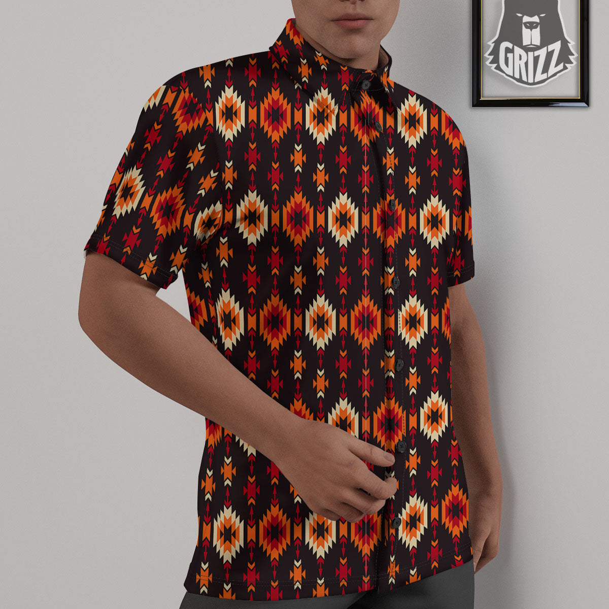 Navajo Native Pattern Untucked Shirts-grizzshop