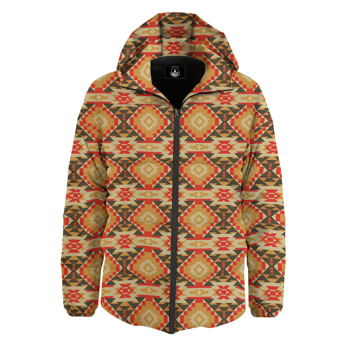 Navajo Native Print Pattern Down Jacket-grizzshop