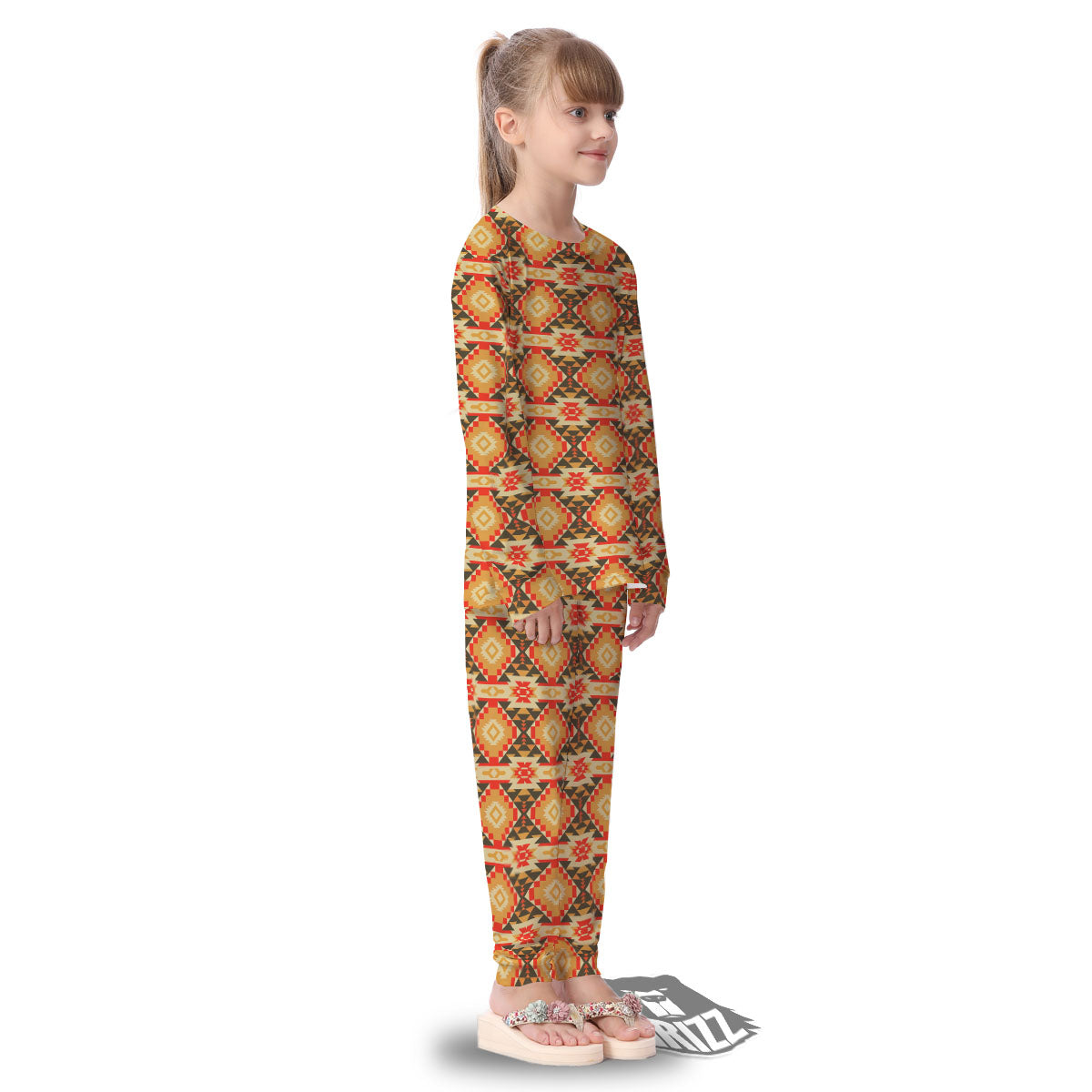 Navajo Native Print Pattern Kid's Pajamas-grizzshop