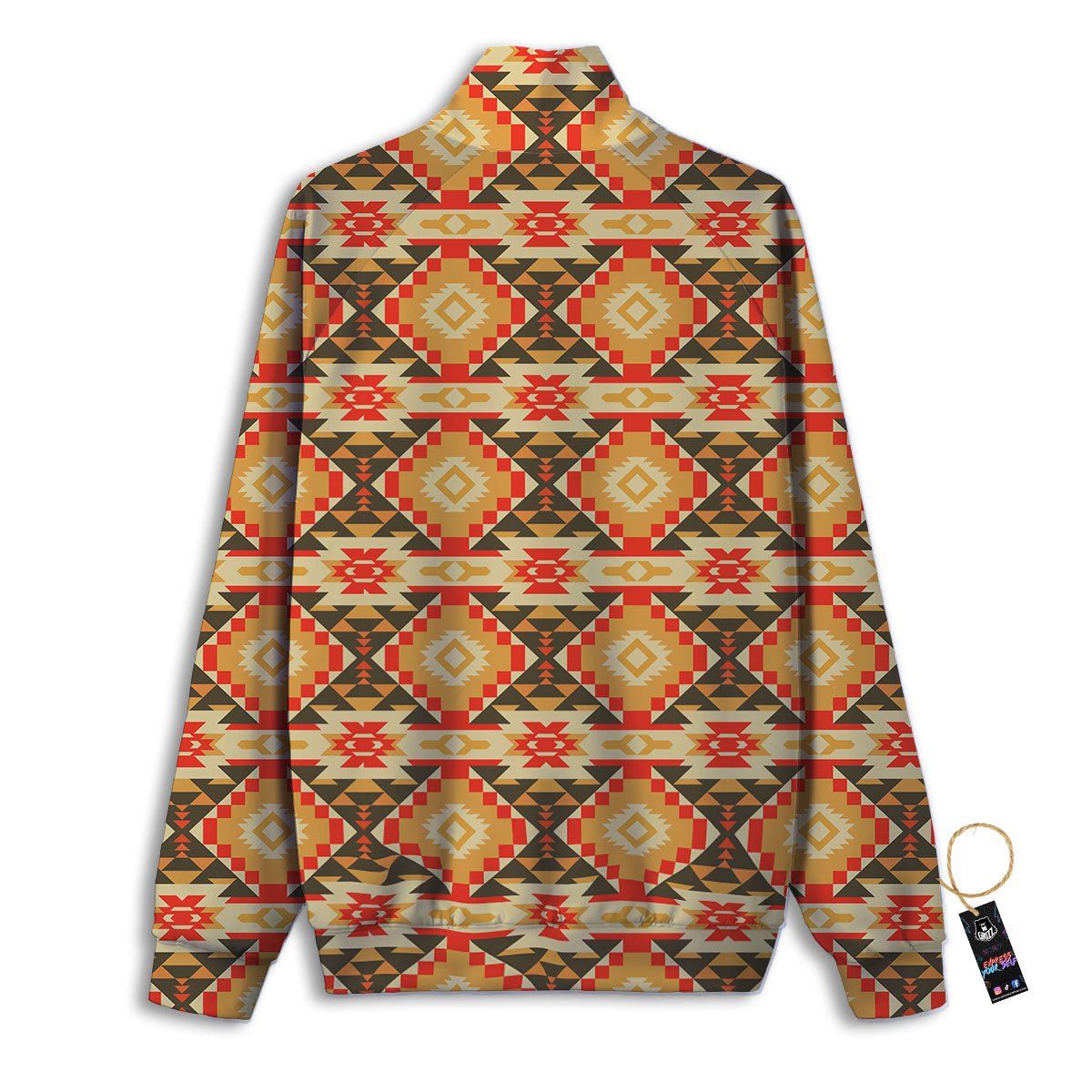Navajo Native Print Pattern Track Jacket-grizzshop