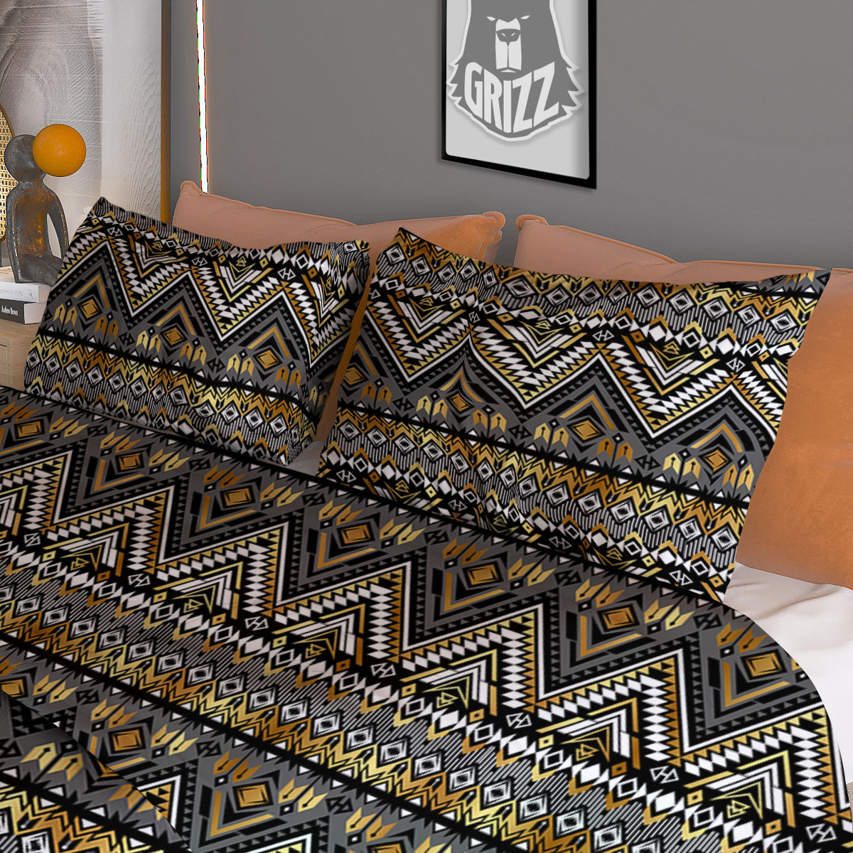 Navajo Native Tribal Print Pattern Duvet Cover Bedding Set