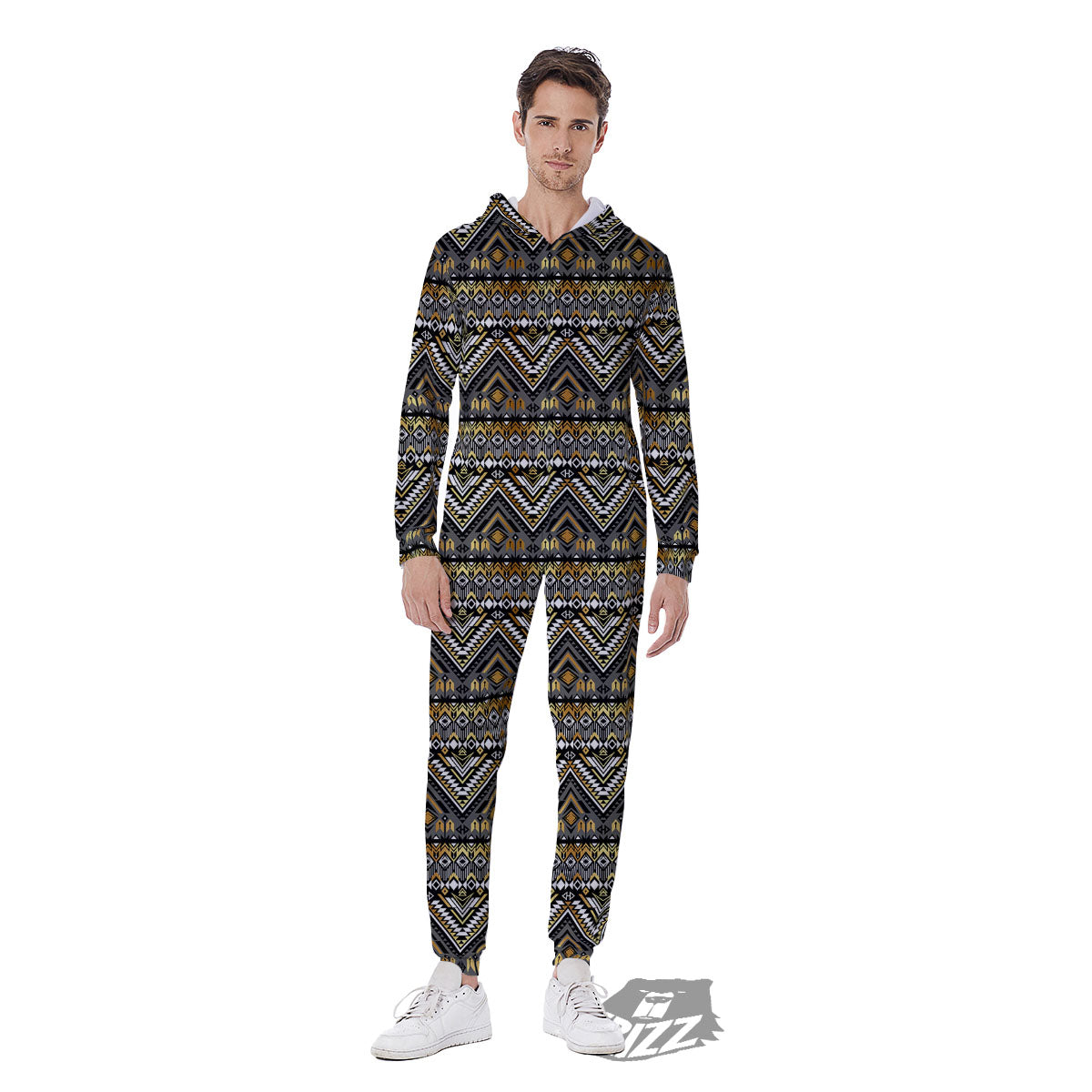 Navajo Native Tribal Print Pattern Men's Jumpsuit-grizzshop