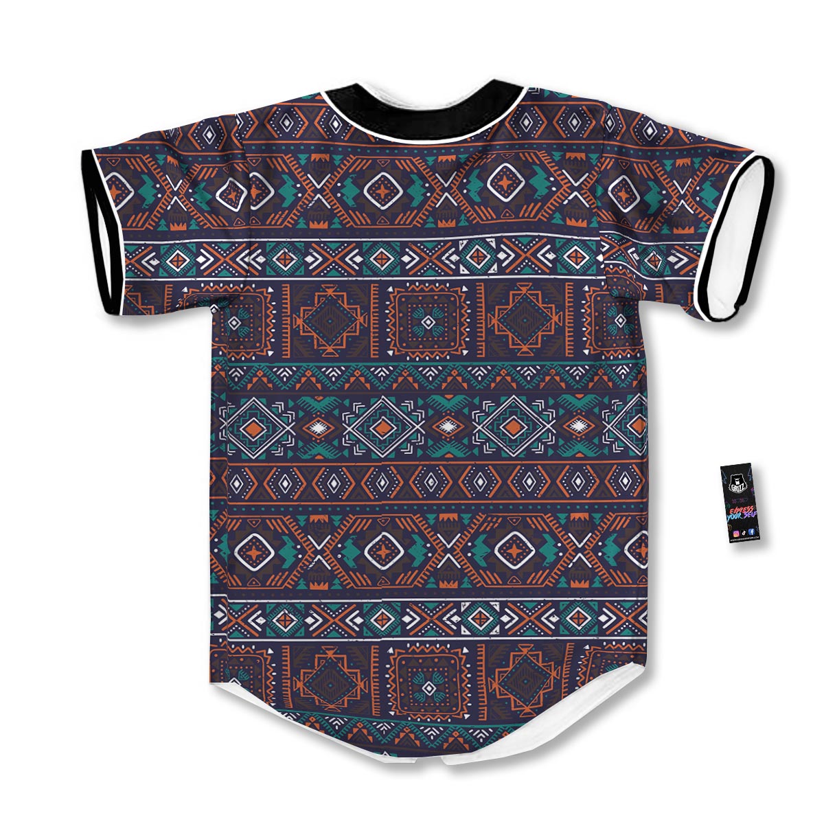 Navajo Retro Tribal Print Pattern Baseball Jersey-grizzshop