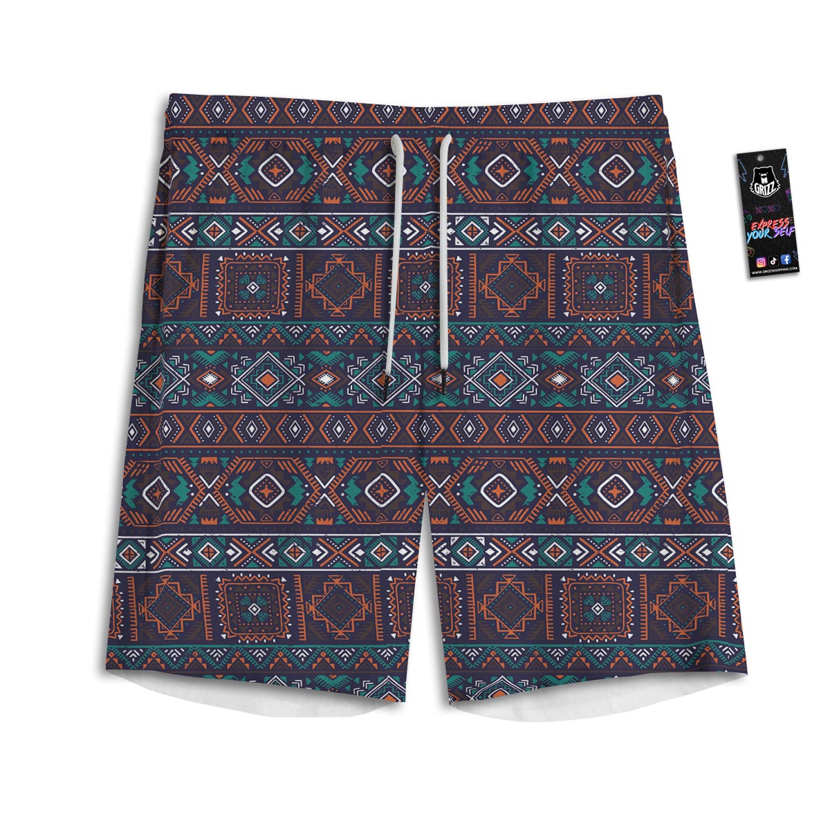 Navajo Retro Tribal Print Pattern Men's Athletic Shorts