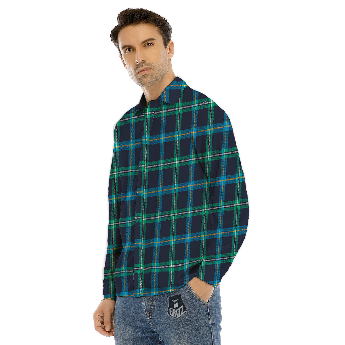Navajo Retro Tribal Print Pattern Men's Dress Shirts-grizzshop