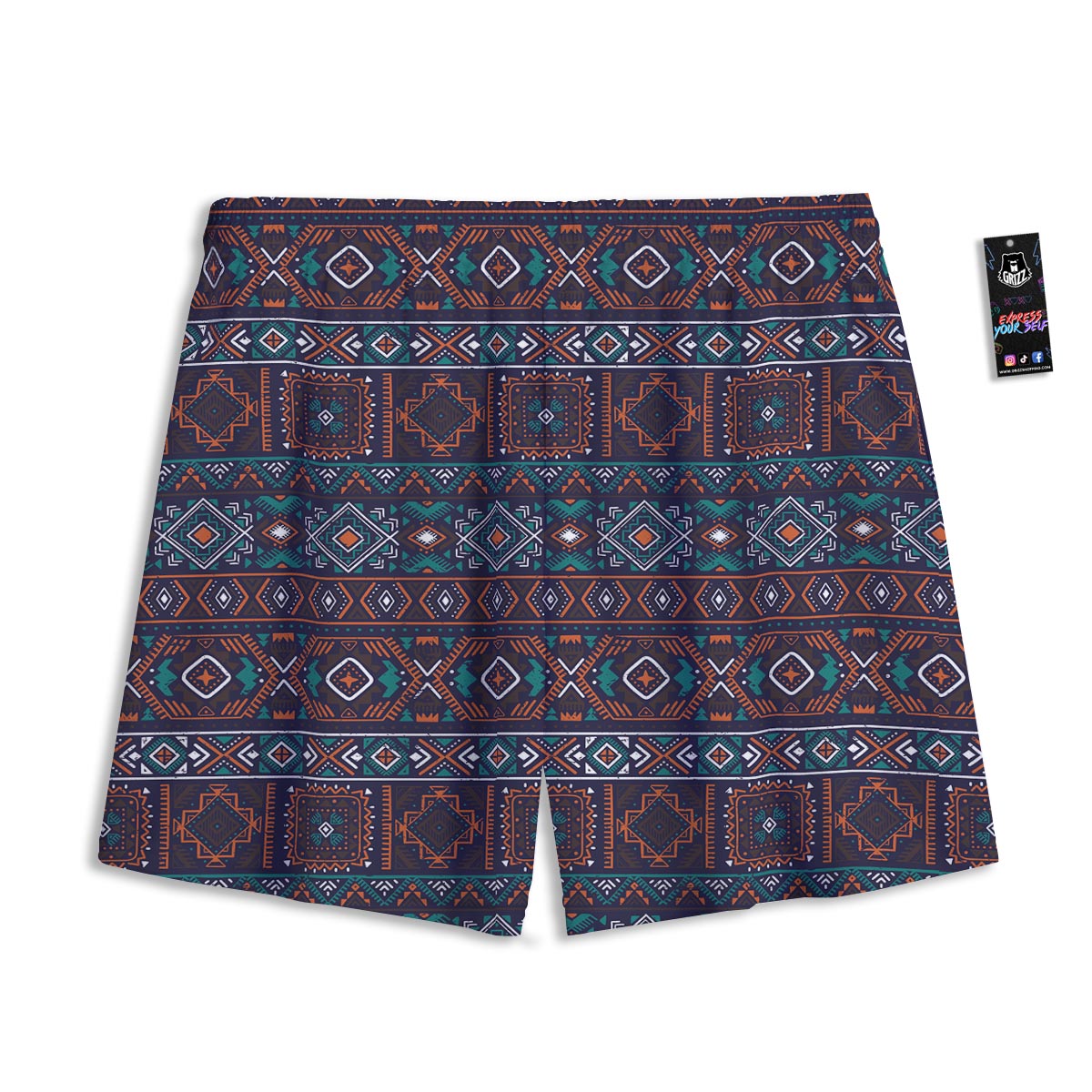 Navajo Retro Tribal Print Pattern Mesh Shorts