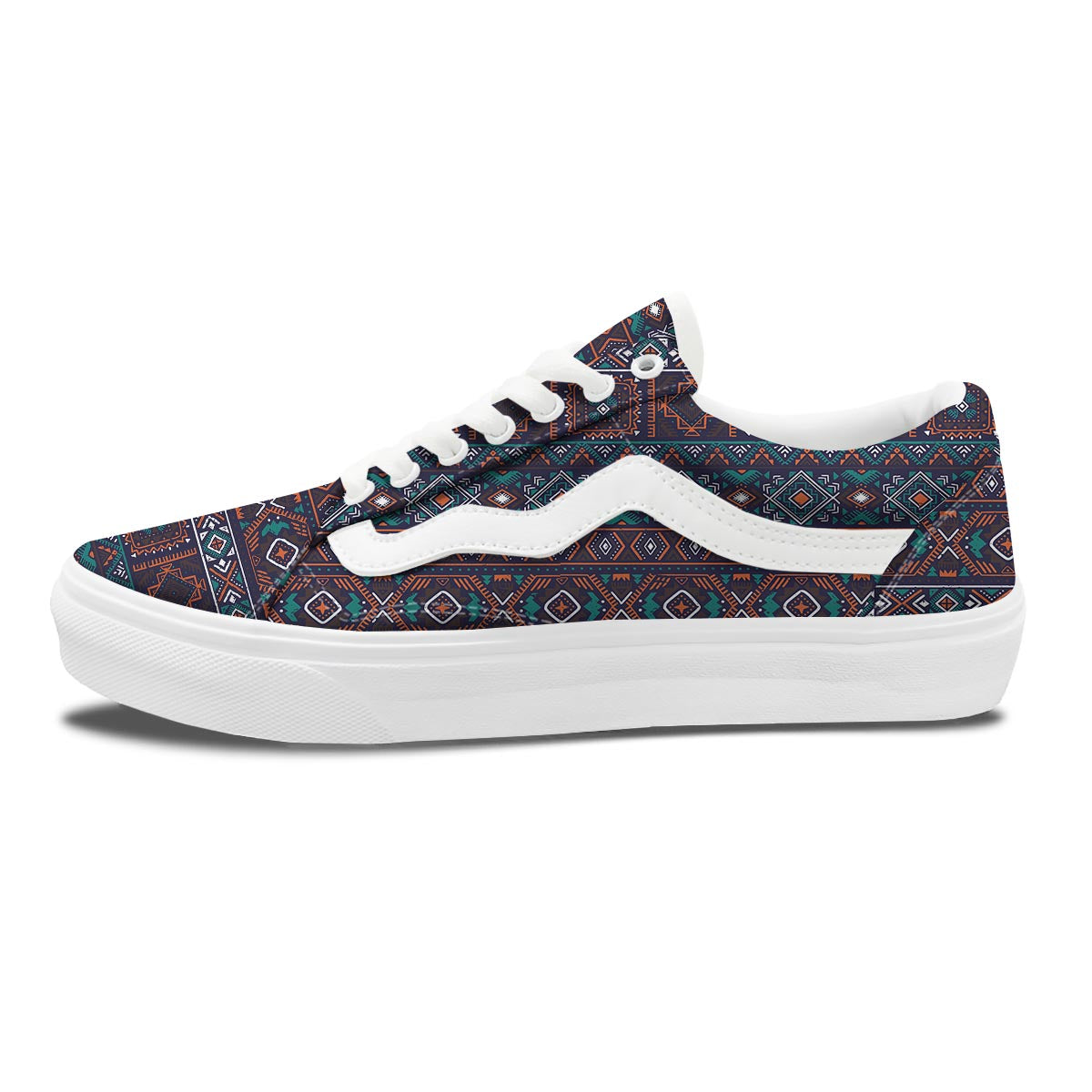 Navajo Retro Tribal Print Pattern Skate Shoes-grizzshop