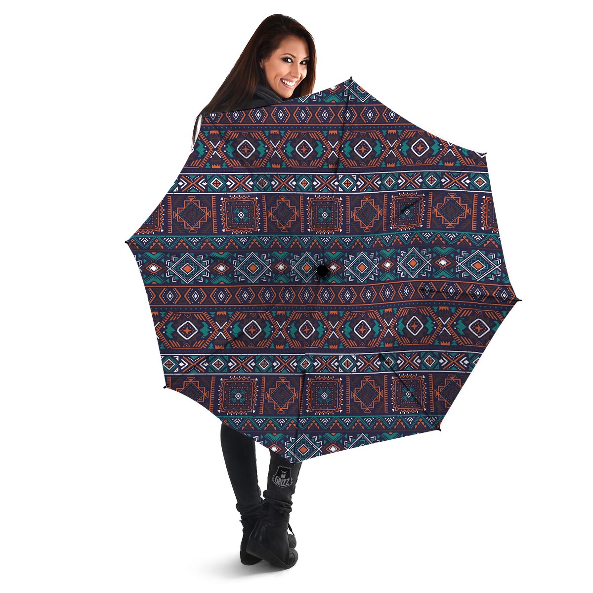 Navajo Retro Tribal Print Pattern Umbrella-grizzshop