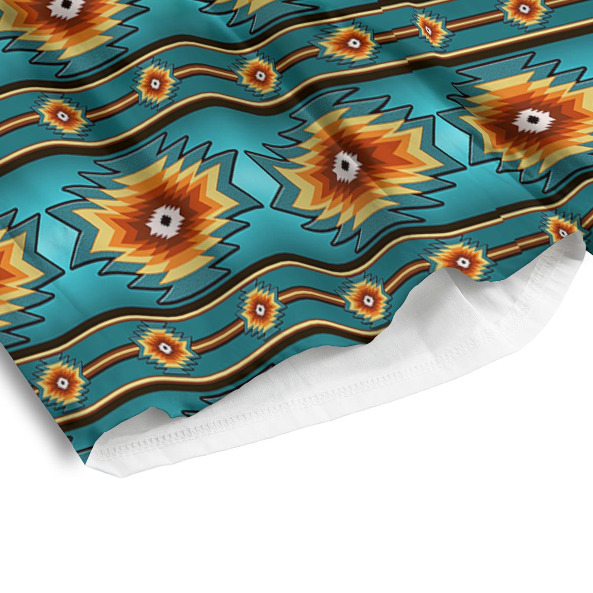 Navajo Teal Southwestern Print Pattern Men's Athletic Shorts