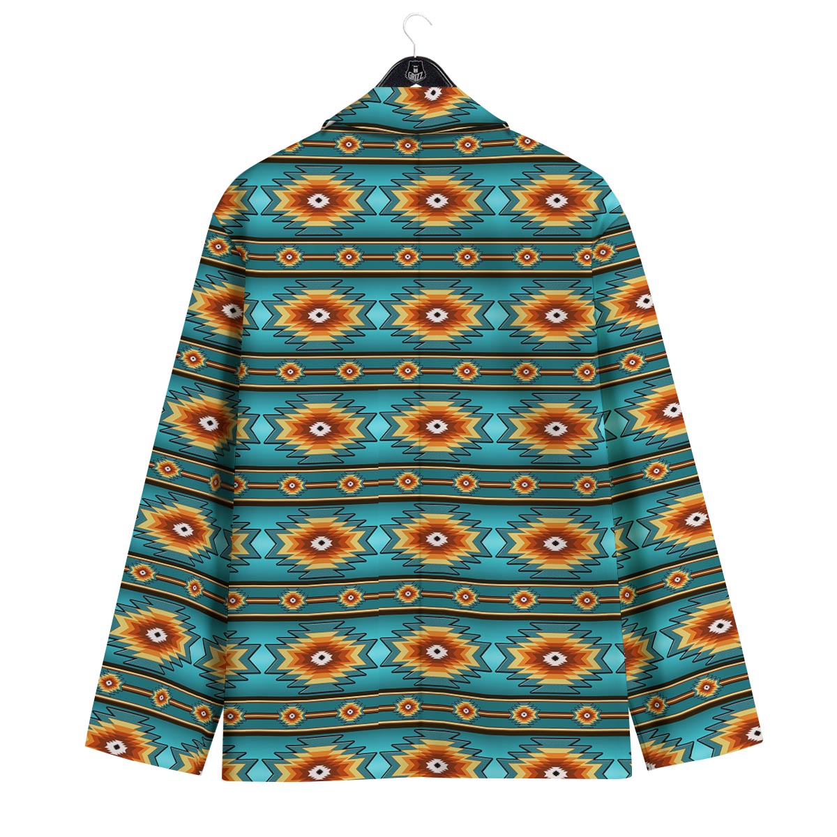 Navajo Teal Southwestern Print Pattern Men's Sport Coat-grizzshop