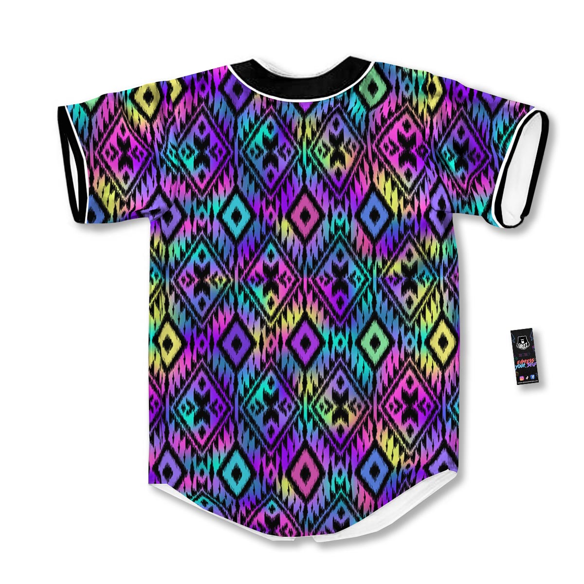 Navajo Triangle Ethnic Print Pattern Baseball Jersey-grizzshop