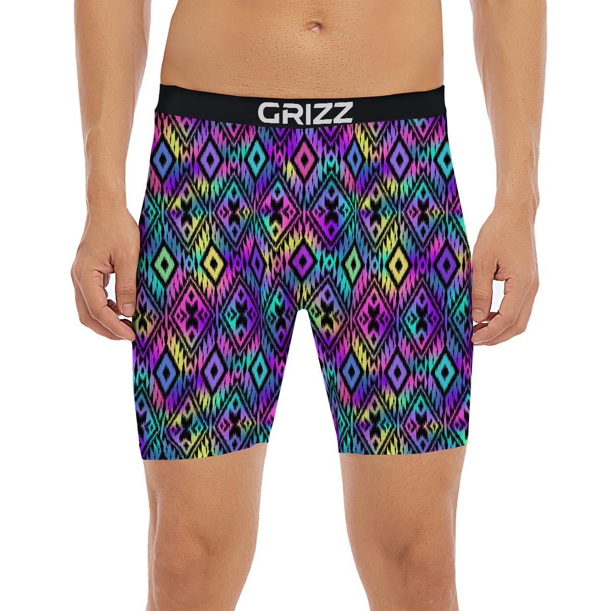 Navajo Triangle Ethnic Print Pattern Boxer Briefs-grizzshop