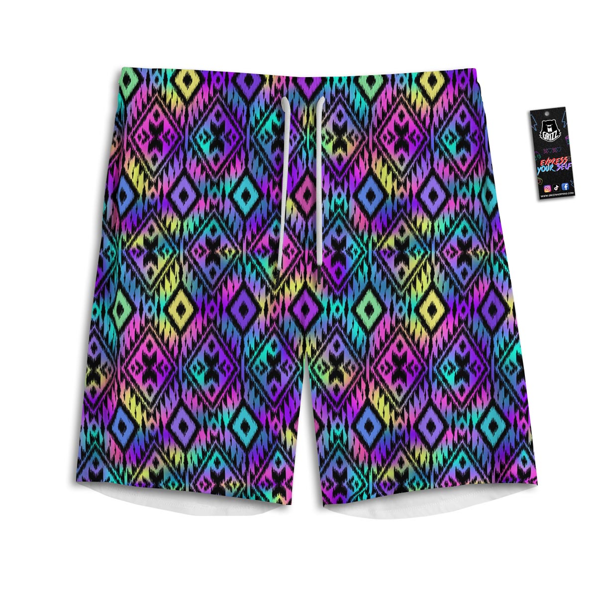 Navajo Triangle Ethnic Print Pattern Men's Athletic Shorts