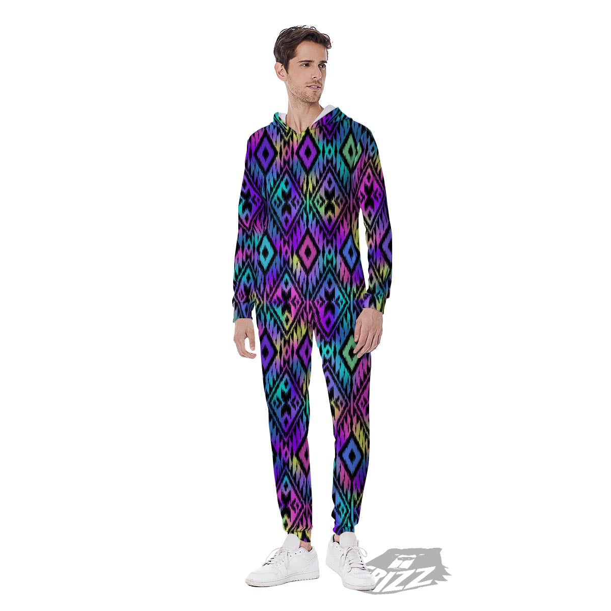 Navajo Triangle Ethnic Print Pattern Men's Jumpsuit-grizzshop