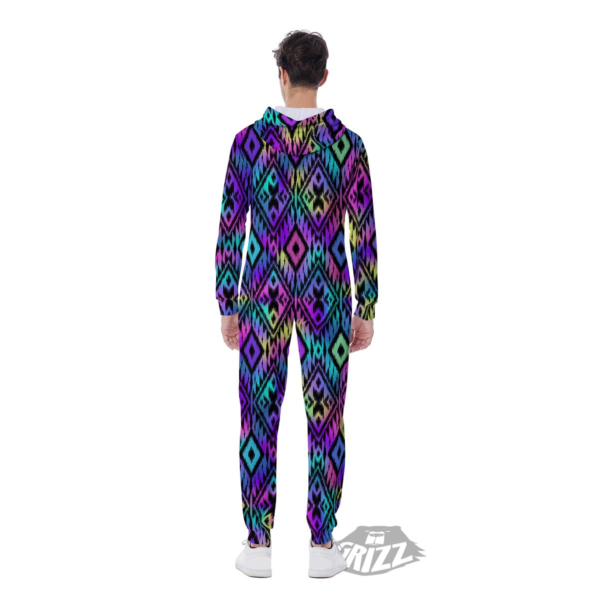 Navajo Triangle Ethnic Print Pattern Men's Jumpsuit-grizzshop