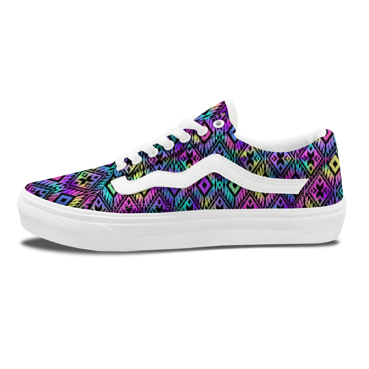 Navajo Triangle Ethnic Print Pattern Skate Shoes-grizzshop