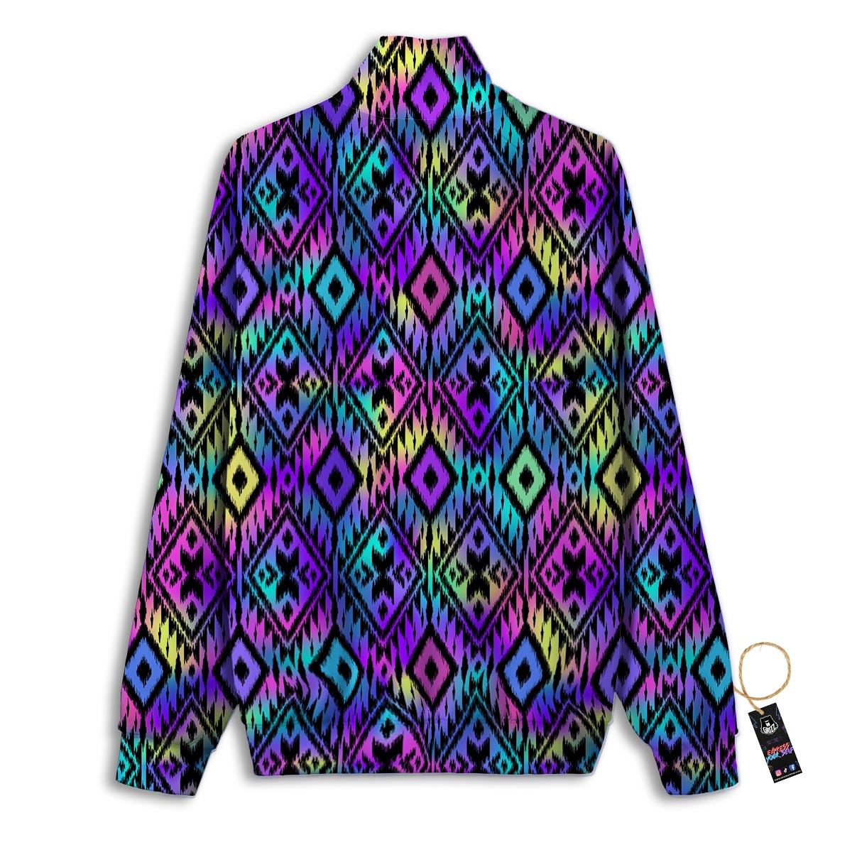 Navajo Triangle Ethnic Print Pattern Track Jacket-grizzshop