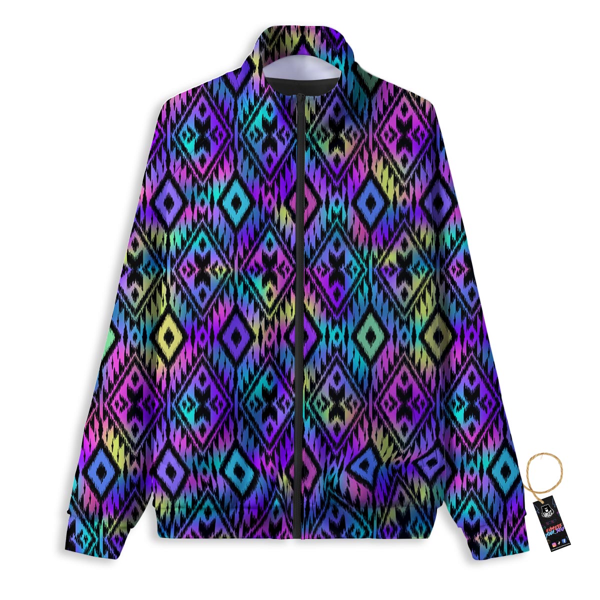 Navajo Triangle Ethnic Print Pattern Track Jacket-grizzshop